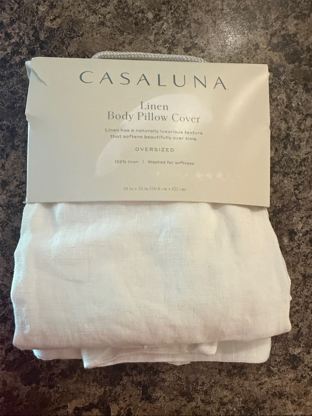 Casaluna Linen Body Pillow Cover White
